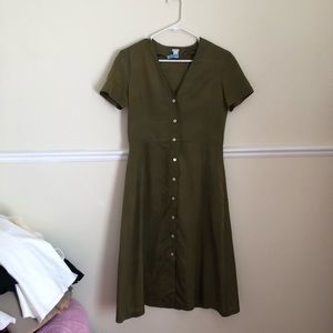 Vintage Silk Olive Dress